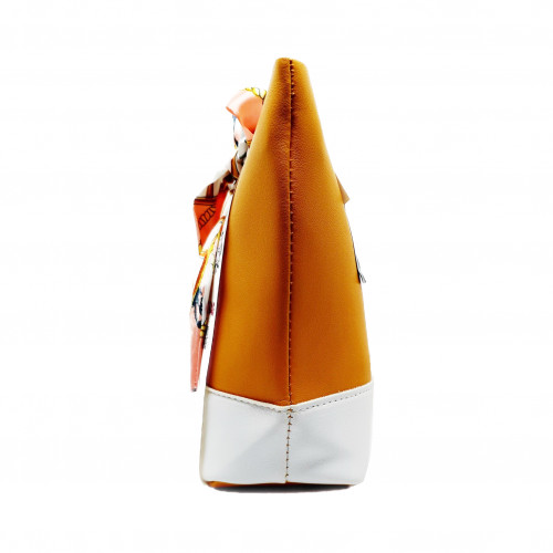 Satin Lace Bow Design Bucket Bag with Long Chain -Yellow