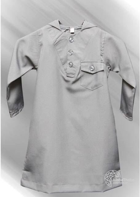 Plain Hooded Grey Toddler Children Jubba