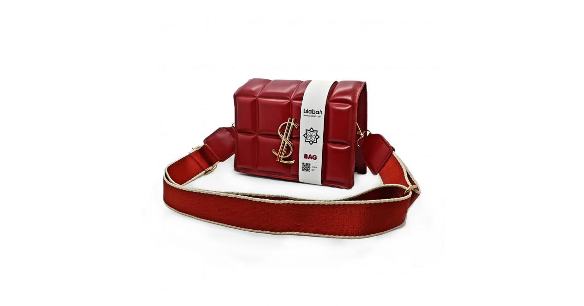 Red Wide Shoulder Strap Bag