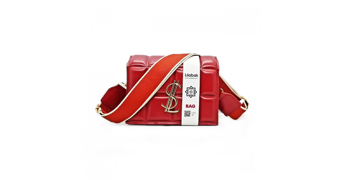 Red Wide Shoulder Strap Bag