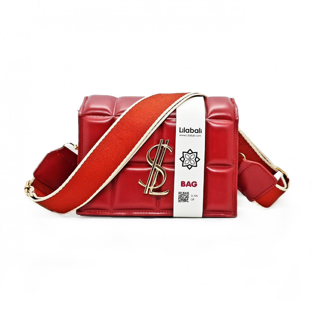 Red Wide Shoulder Strap Bag