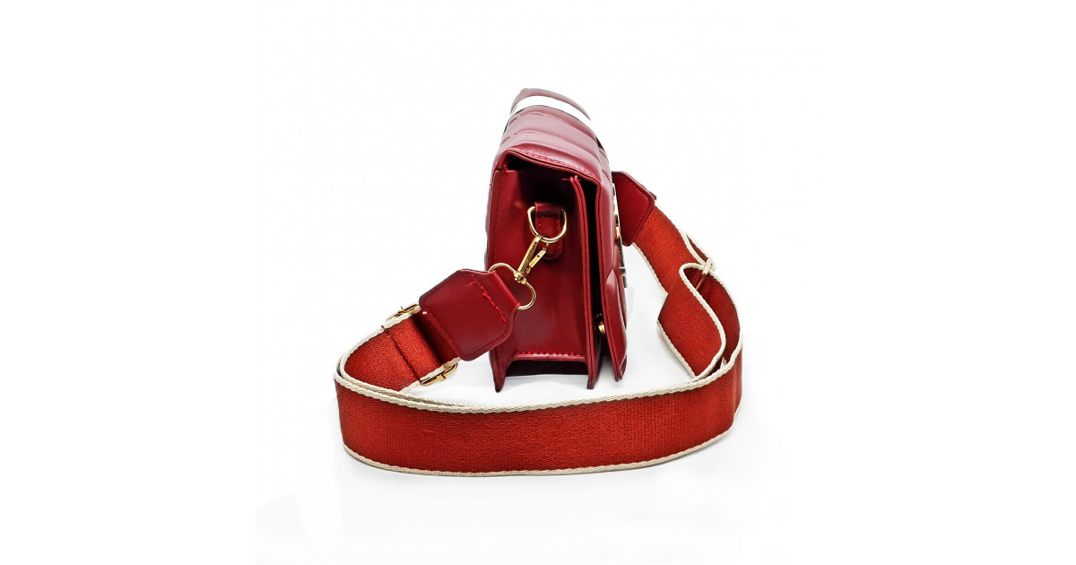 Red Wide Shoulder Strap Bag