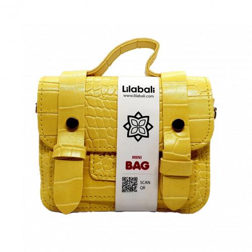 Yellow Belt Buckle Animal Pattern Crossbody Bag