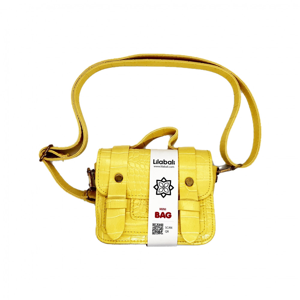 Yellow Belt Buckle Animal Pattern Crossbody Bag