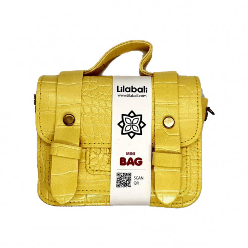 Yellow Belt Buckle Animal Pattern Crossbody Bag