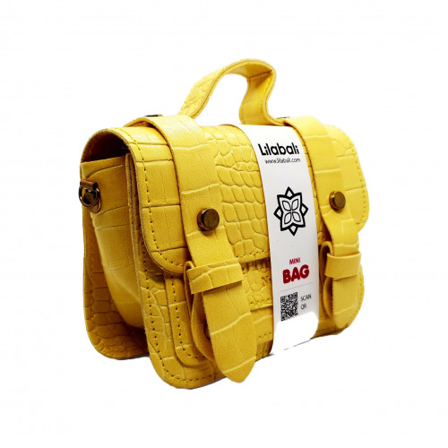 Yellow Belt Buckle Animal Pattern Crossbody Bag