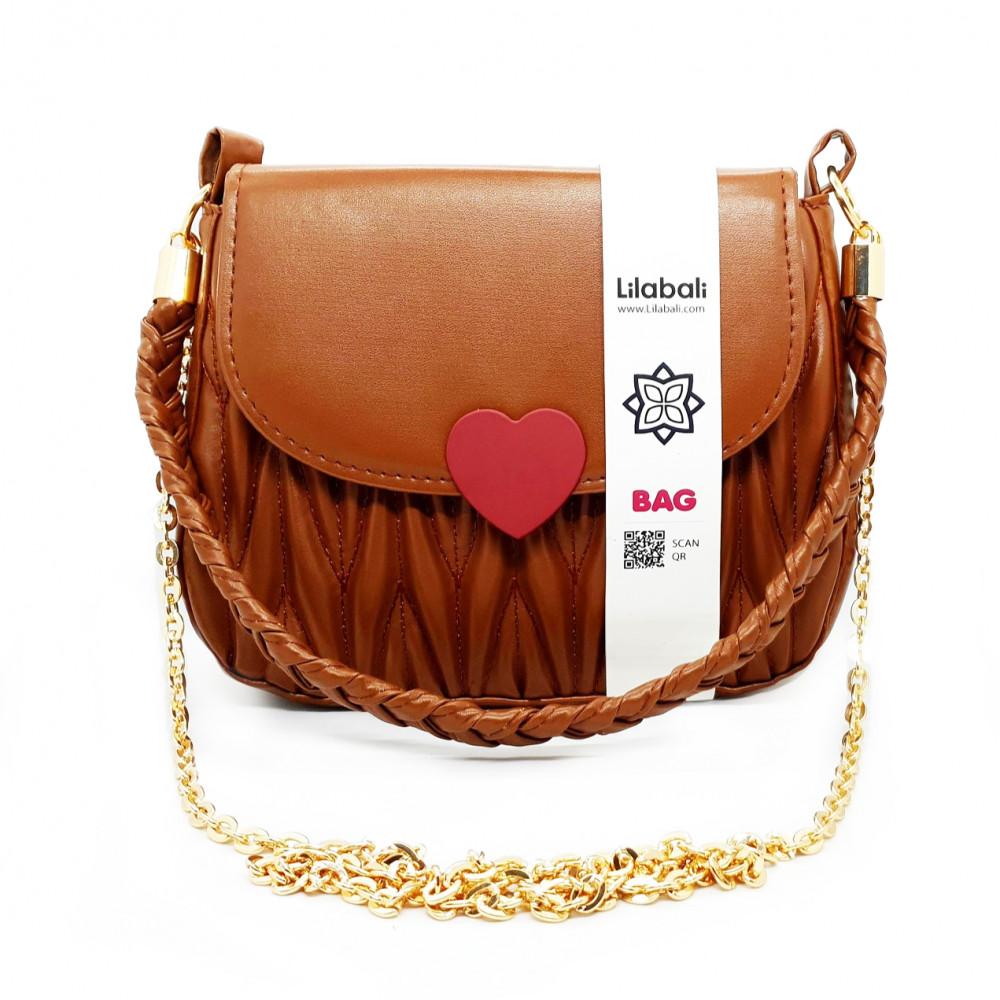 Love Hasp Shoulder Handbags - Brown