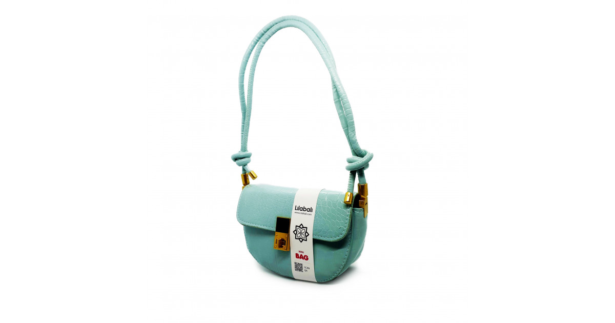 Mint Crocodile Pattern Baguette Ladies Sling Handbag