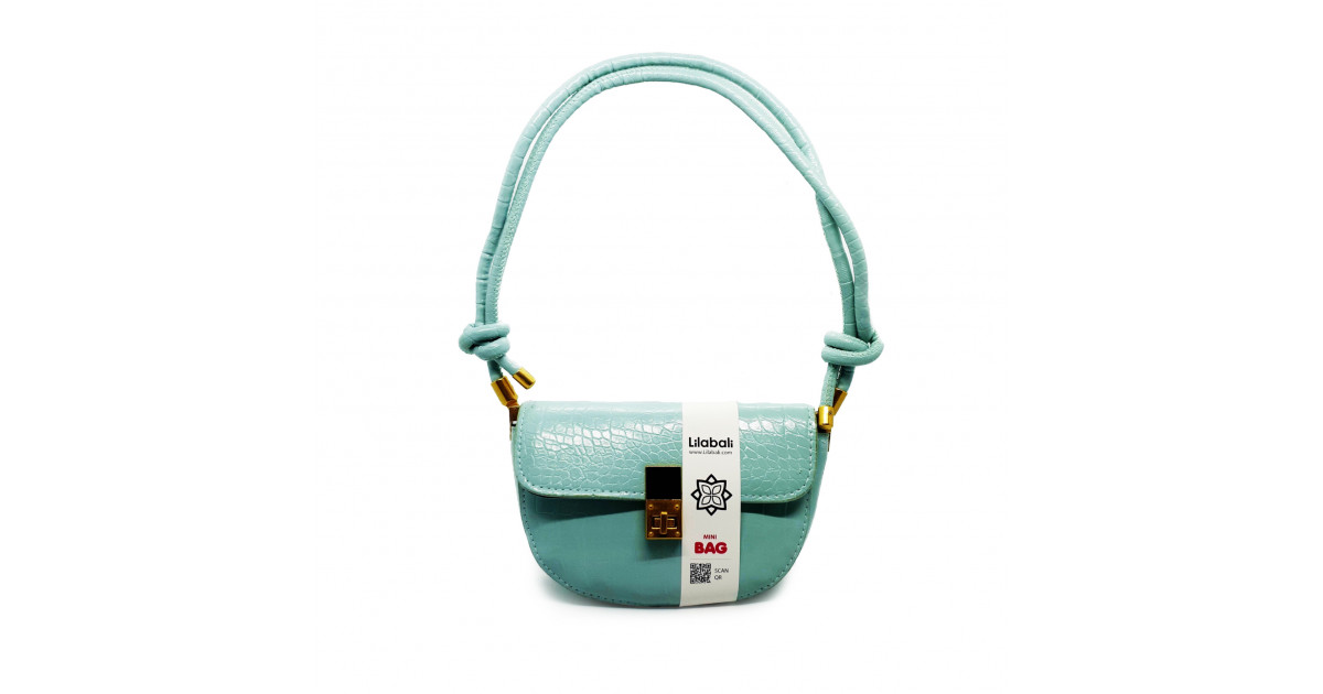 Mint Crocodile Pattern Baguette Ladies Sling Handbag